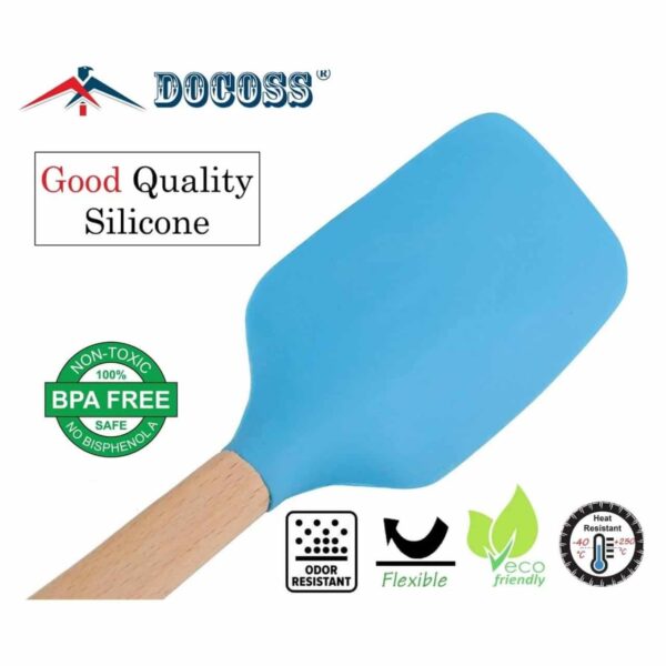 Details of DOCOSS Wooden Handled Silicone Spatula Set