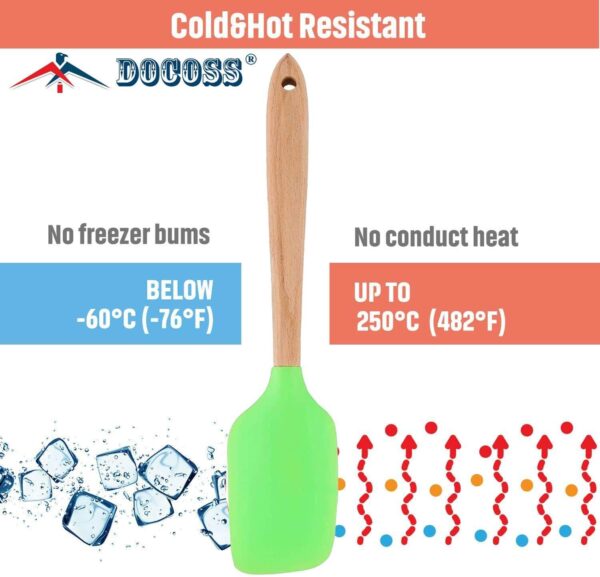 Details of DOCOSS Wooden Handled Silicone Spatula Set