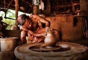 Potter Doing Pottery