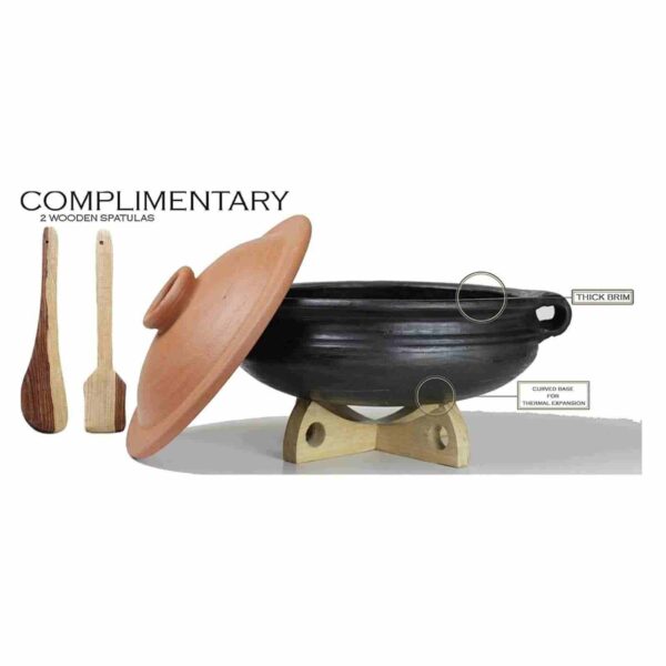 Craftsman India Online Earthen/Clay Handi for Cooking and Serving (Black) Details