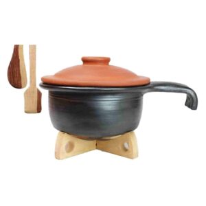 Craftsman India Online Perfection of Pottery Clay Handled Handi (Black)