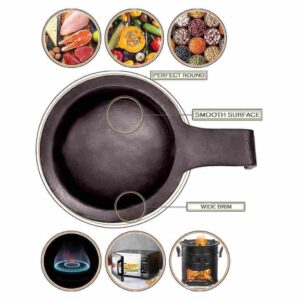 Craftsman India Online Perfection of Pottery Clay Handled Handi (Black) Details