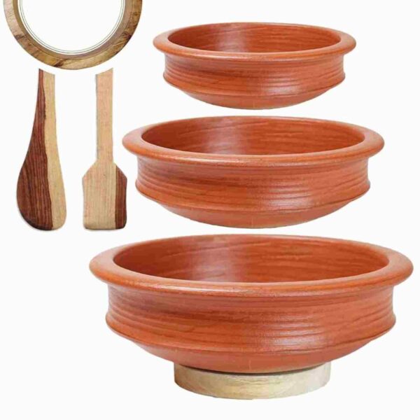 Craftsman India Online Pottery Earthen/Clay Pots Combo (Red)