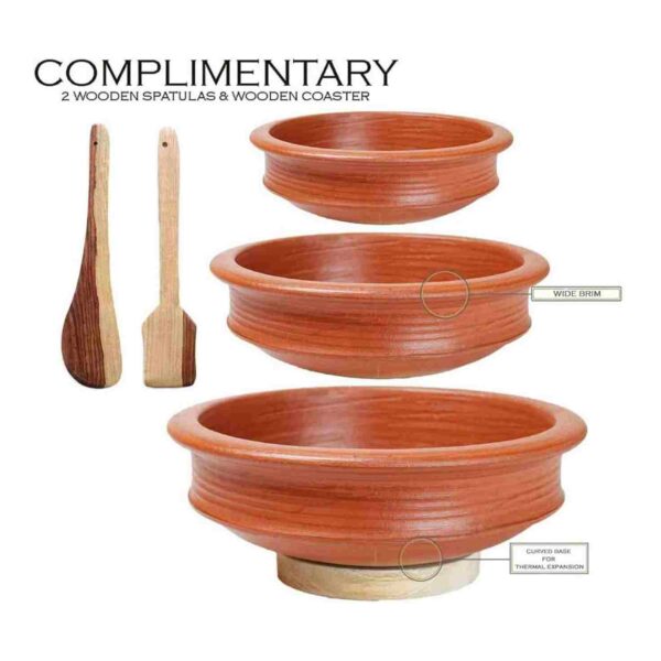 Craftsman India Online Pottery Earthen/Clay Pots Combo (Red) Details