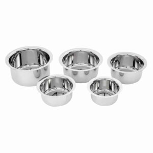 Amazon Brand - Solimo Stainless Steel Tope Set of 5 Pcs