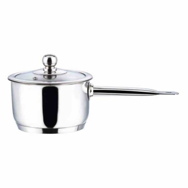 Vinod Stainless Steel Induction Friendly Tuscany Saucepan with Glass Lid