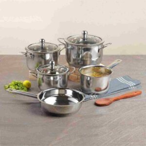 Vinod Stainless Steel Induction Friendly Tuscany Cookware Set of 5 Pcs