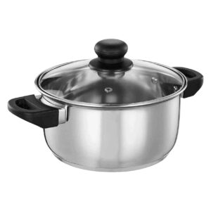 Solimo Stainless Steel Induction Bottom Dutch Oven with Glass Lid