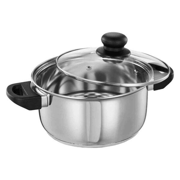 Solimo Stainless Steel Induction Bottom Dutch Oven with Glass Lid