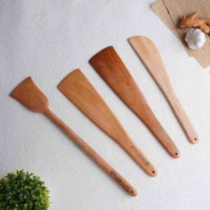 The Indus Valley Wooden Spatula Set of 4 Pieces