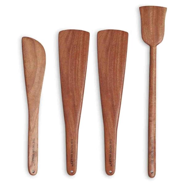 The Indus Valley Wooden Spatula Set of 4 Pieces