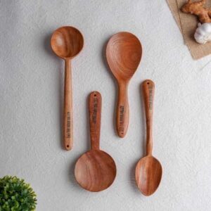 The Indus Valley Wooden Spatulas/Ladles/Spoons set of 4 Pcs