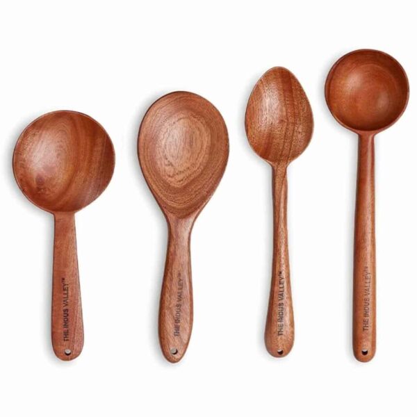 The Indus Valley Wooden Spatulas/Ladles/Spoons set of 4 Pcs