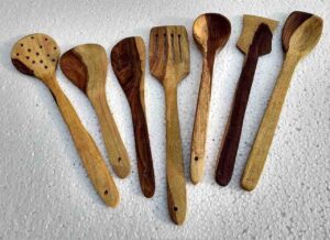 SRE SRE_0027 Wooden Spatula Set of 7 Pieces